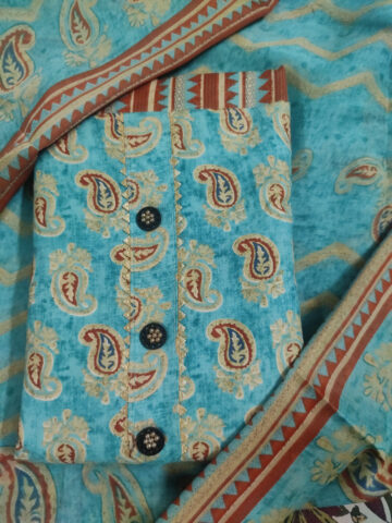 Shimti Polycotton Printed Salwar Suit Material () – Blue