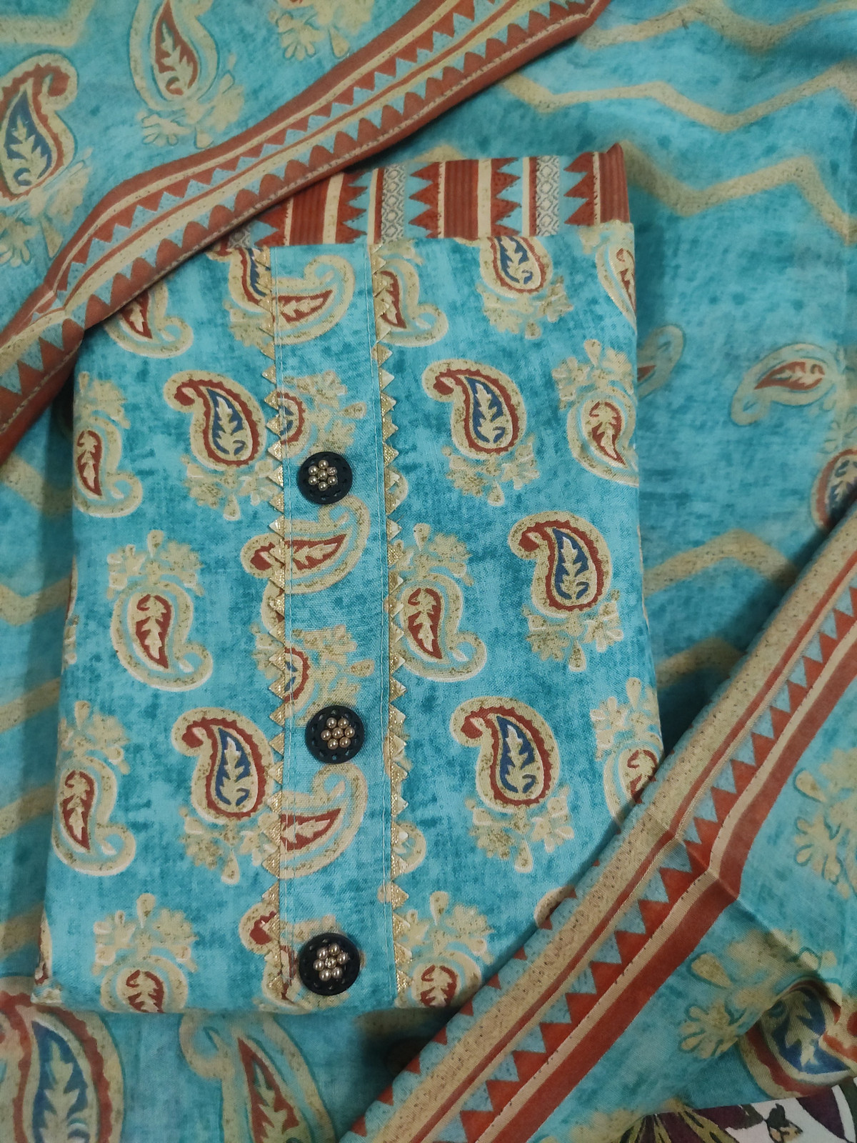 Shimti Polycotton Printed Salwar Suit Material () – Blue