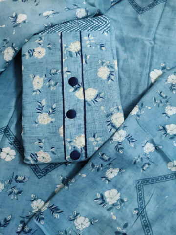 Shimti Polycotton Printed Salwar Suit Material () – Blue