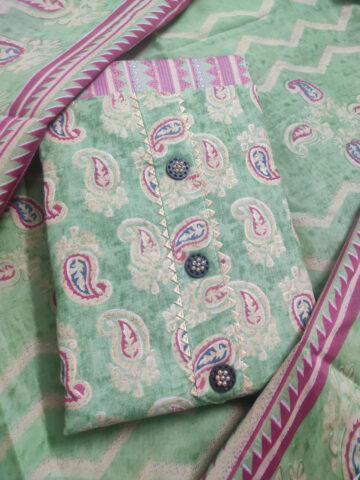 Shimti Polycotton Printed Salwar Suit Material – Green