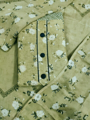 Shimti Polycotton Printed Salwar Suit Material () – Green