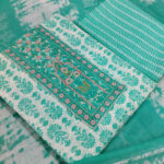Shimti pure cotton embroidered salwar suit material green