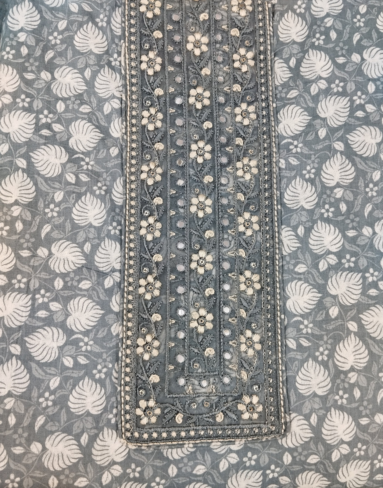 Shimti Pure Cotton Printed Salwar Suit Material – Grey – view 2