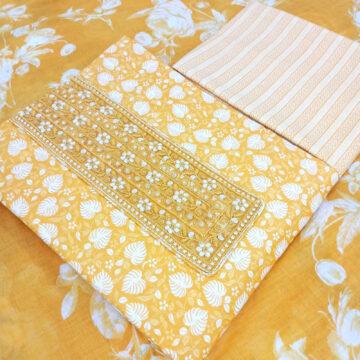 Shimti Pure Cotton Printed Salwar Suit Material () – Yellow