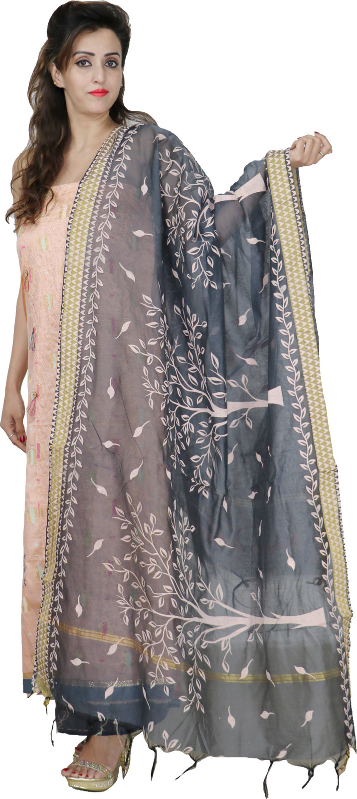 Shimti Satin Embroidered Salwar Suit Material – Multicolor – view 2