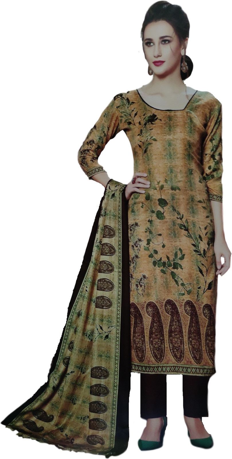 Shimti Wool Printed Salwar Suit Material () – Multicolor